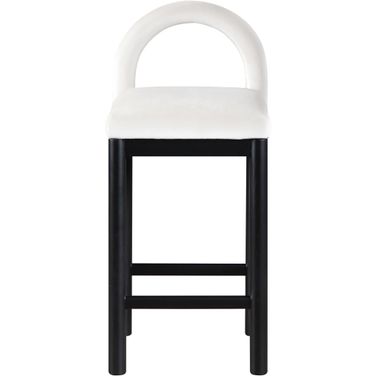 Conrad Velvet Counter Stool In Cream and Black
