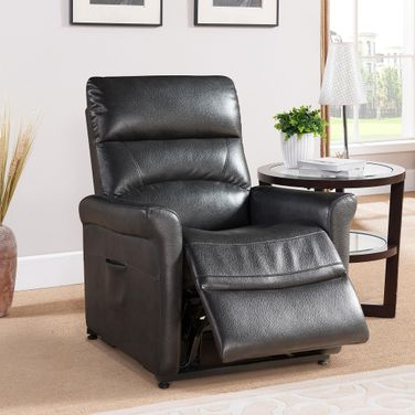 Contemporary Power Reclining Lift Chair In Dark Grey