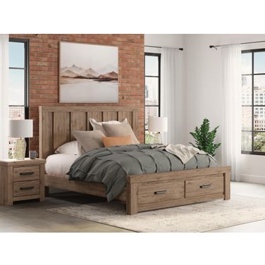 Contoura King Panel Storage Bed In Light Brown