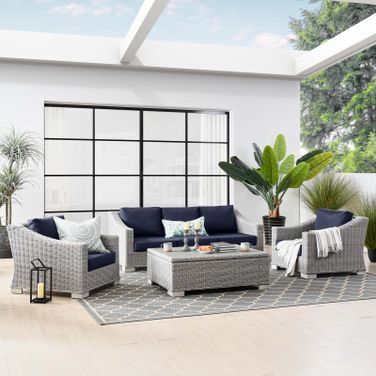 Conway 4-Piece Outdoor Patio Wicker Rattan Furniture Set EEI-5095-NAV