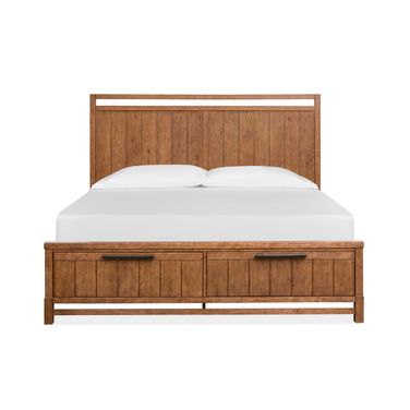 Conway King Panel Storage Bed In Honey Wheat
