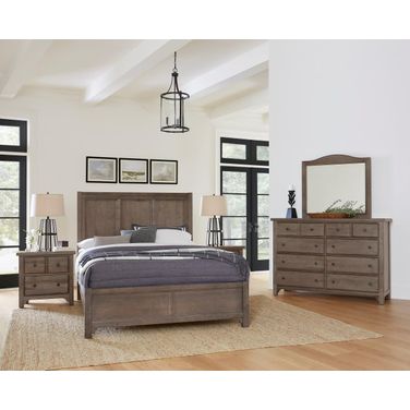 Cool Farmhouse Panel Bedroom Set In Grey