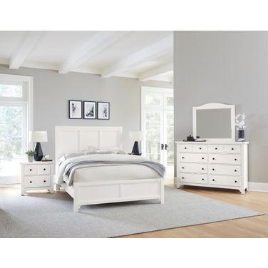 Cool Farmhouse Panel Bedroom Set In Soft White
