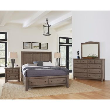 Cool Farmhouse Panel Storage Bedroom Set In Grey