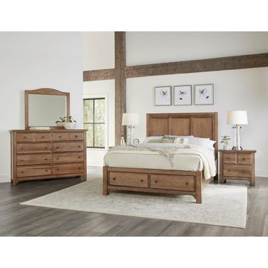 Cool Farmhouse Panel Storage Bedroom Set In Natural