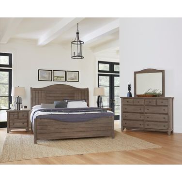 Cool Farmhouse Sleigh Bedroom Set In Grey