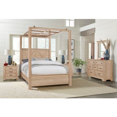 Cool Rustic Mirrored Canopy Bedroom Set In Clear