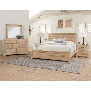 Cool Rustic Plank Bedroom Set In Clear Maple