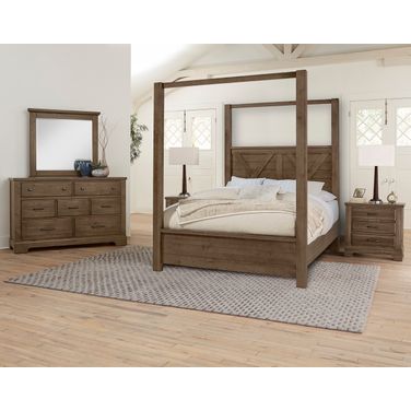 Cool Rustic Poster Bedroom Set In Mink