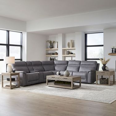 Cooper 6 Piece Sectional In Blue Gray