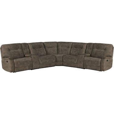 Cooper 7 Piece Modular Manual Reclining Sectional In Shadow Brown