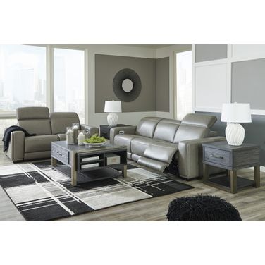Correze Power Reclining Living Room Set In Gray