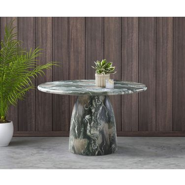 Cosenza 48.5 Inch Marble Finish Concrete Dining Table In Green