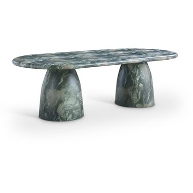 Cosenza 96 Inch Marble Finish Concrete Dining Table In Green