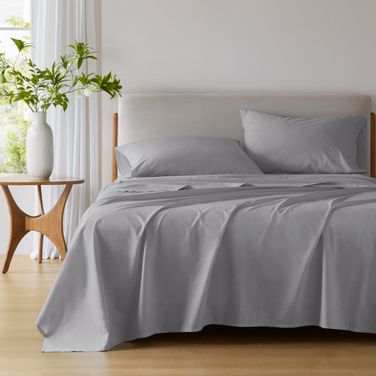 Cotton 144TC Cotton Solid Sheet Set In Dark Gray