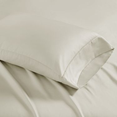 Cotton And Polyester Solid King Pillowcase In Ivory