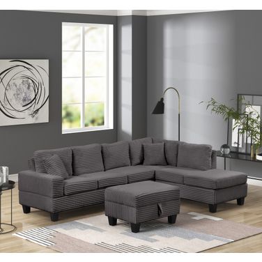 Cozy L Shaped Sectional Sofa In Gray