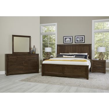 Crafted Cherry Panel Bedroom Set In Dark Cherry