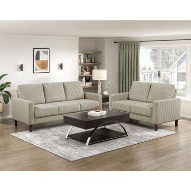Crandall Living Room Set In Taupe