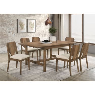 Crestmore Rectangular Wood Dining Room Set In Walnut