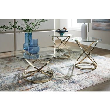 Crimonti Table Set of 3 In Champagne