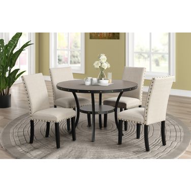 Crispin 48 Inch Round Dining Room Set In Gray