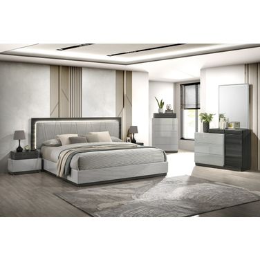 Cube Bedroom Set In Light Grey