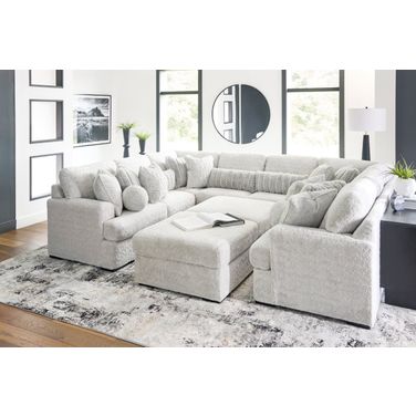 Cuddlesome 10-Piece Sectional with Ottoman In Arctic