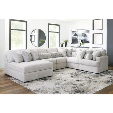 Cuddlesome 6-Piece RAF Sectional with Chaise In Arctic