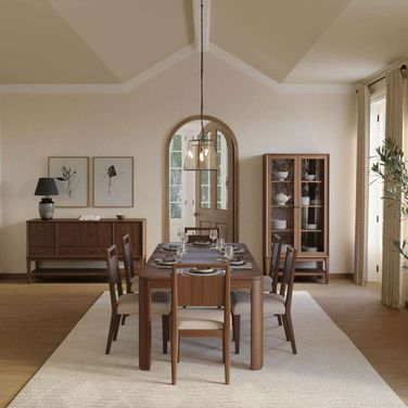 Cupertino Wood Dining Room Set In Brown
