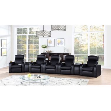 Cyrus Upholstered Recliner Living Room Set Black