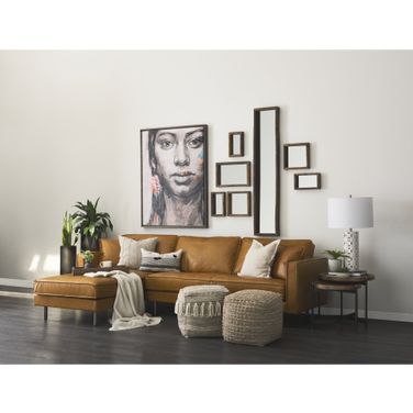 D'Arcy Leather Left Chaise Sectional In Tan