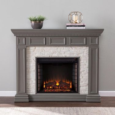 Dakesbury Faux Stone Electric Fireplace