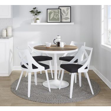 Dakota-Charlotte Dining Set In Charcoal and White