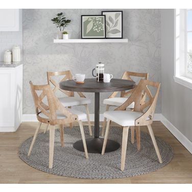Dakota-Charlotte Dining Set In Cream and Espresso