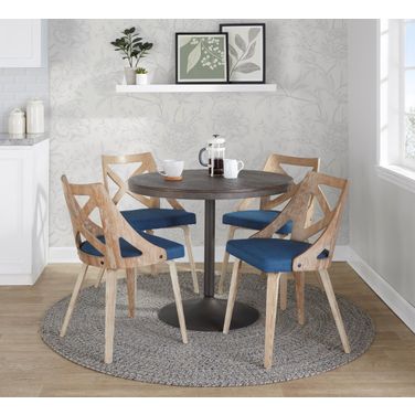 Dakota-Charlotte Dining Set In Espresso and Blue