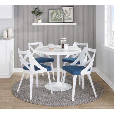 Dakota-Charlotte Dining Set In White and Blue