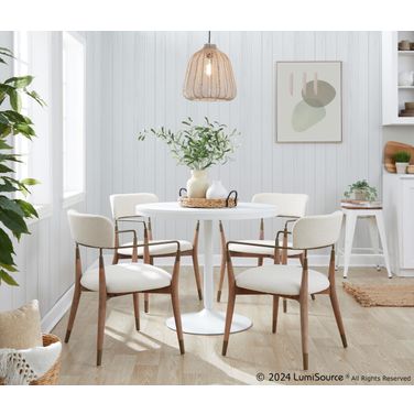 Dakota-Savannah Dining Set In White and Cream