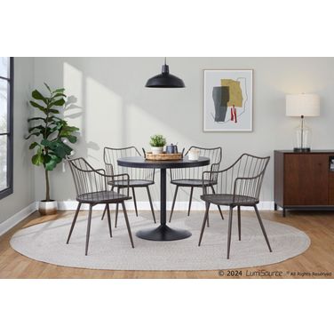 Dakota-Winston Dining Set In Black and Brown