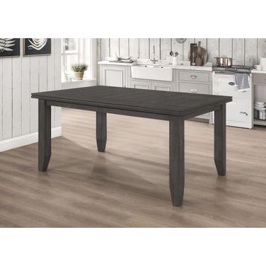 Dalila Rectangular Plank Top Dining Table Dark Grey