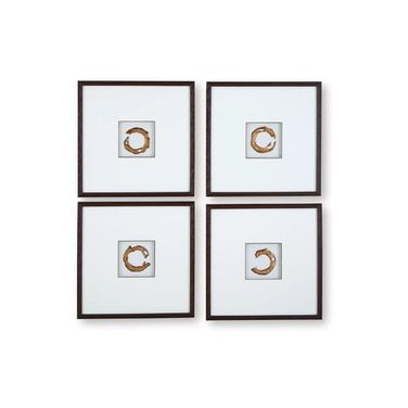 Dallbourne Wall Art Set of 4 In White and Gold