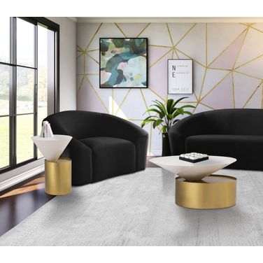 Damon Occasional Table Set In White/Gold