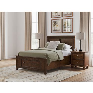 Danabrin Full Panel Storage Bed In Brown