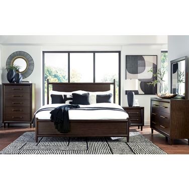 Dantenton Panel Bedroom Set In Merlot