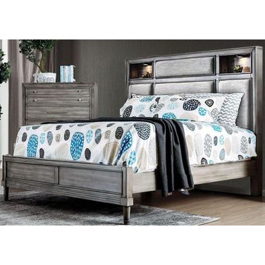Daphne Gray Cal.King Upholstered Platform Bed