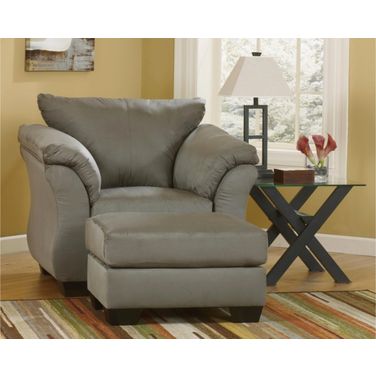 Darcy Chair and Ottoman In Cobblestone
