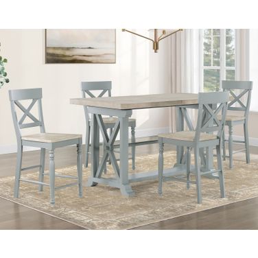 Darcy Rectangular Counter Height Dining Set In Green