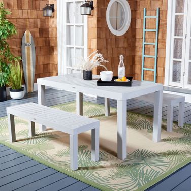 Dario 3 Piece Set with Two Bench in Grey