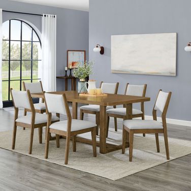 Darla 7 Piece 72 Inch Rectangular Dining Set In Walnut