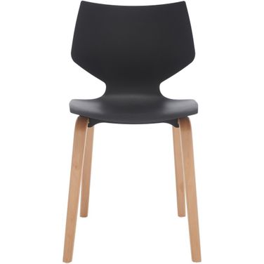Darnel Molded Plastic Dining Chair Set of 2 In Black and Natural